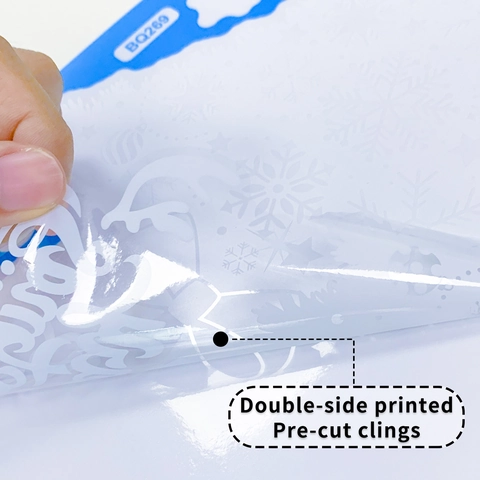 Christmas Snowflakes Window Stickers Static Clings For Glass White PVC Reusable Winter Holiday Party Decor