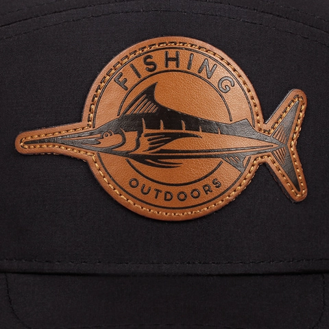 Cappello Trucker Baseball Rete Traspirante Cotone Toppa Pelle Pesca All Aperto Pesce Spada Marlin Sport Snapback