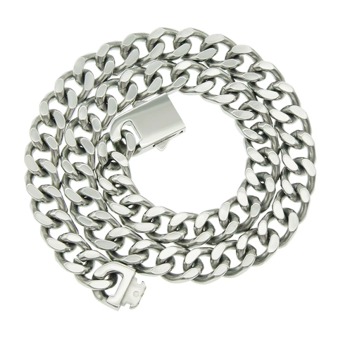 Herren Hip Hop Punk Polierte Edelstahl Panzerkette Halskette Silber Farbe Schmuck Für Coole Jungs Täglicher Gebrauch