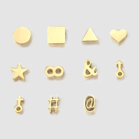 Dijes De Acero Inoxidable Colgantes Geométricos Corazón Estrella Símbolos Signos Para Accesorios De Joyería DIY Moda