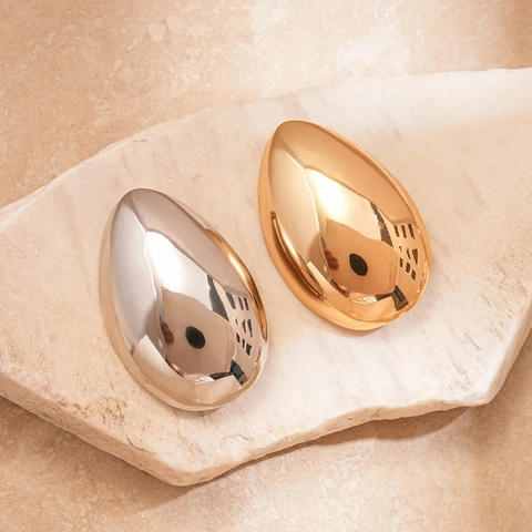Spilla A Goccia D'acqua In Lega Minimalista Spilla Da Bavero In Metallo Lucido A Specchio Per Donna Abito Cappotto
