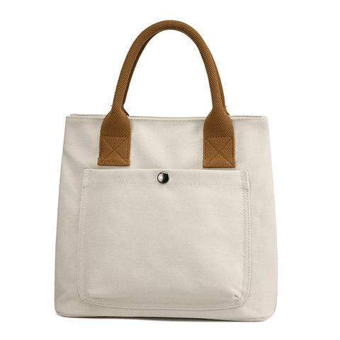 Borsa Tote in Tela Casual per Donna Grande Capacità Borsetta Business Commute Borsa a Tracolla Chiusura a Cerniera Tasca