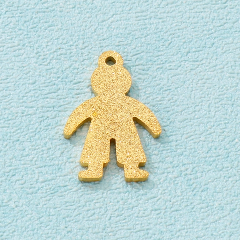 Ciondolo A Forma Di Bambino In Acciaio Inossidabile Satinato Charm Opaco Per Creazione Di Gioielli Fai Da Te Accessori Stilizzati