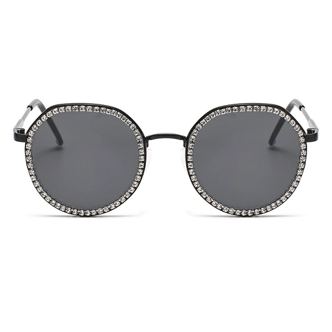 Gafas De Sol Redondas Para Mujer Con Diamantes De Imitación Marco De Metal Protección UV400 Vintage Lujo