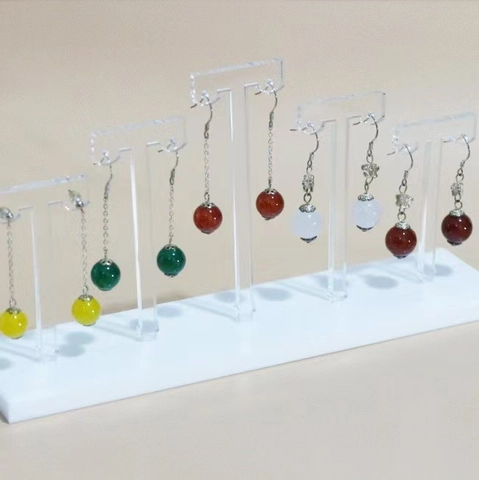 Ohrring-Display-Ständer Acryl T-förmige Aufhänger Schmuck-Organizer Halter Arbeitsplatte Aufbewahrung Vitrine Für Ohrstecker Und Tropfen
