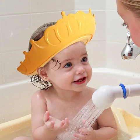 Baby Shampoo Cap Waterproof Shower Shield PP TPE Adjustable Crown Dinosaur Eye Ear Protection Bath Visor For Infants