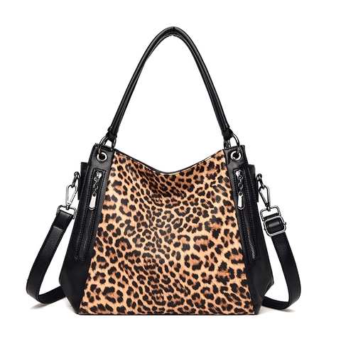 Borsa Tote Con Stampa Animalier Leopardata E Zebra Grande Capacità Pelle PU Borsa A Spalla Da Donna Moda Di Strada