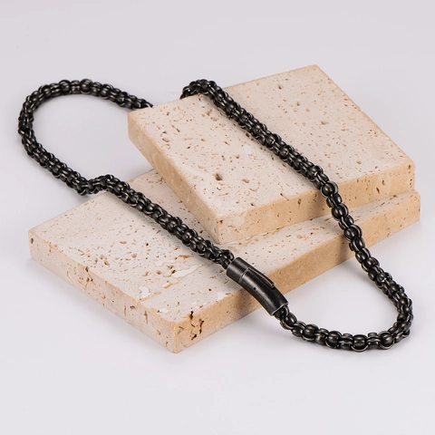Heren 304 Roestvrij Staal Gevlochten Ketting Ketting Zwart Byzantijnse Hip Hop Punk Stijl Minimalistische Sieraden
