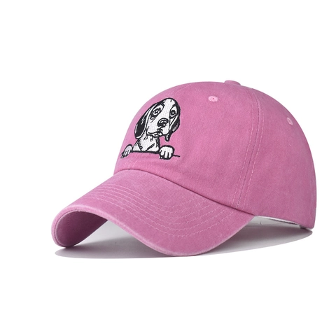 Baseball Cap Washed Cotton Distressed Animal Embroidery Curved Brim Adjustable Vintage Casual Dad Hat For Women Men