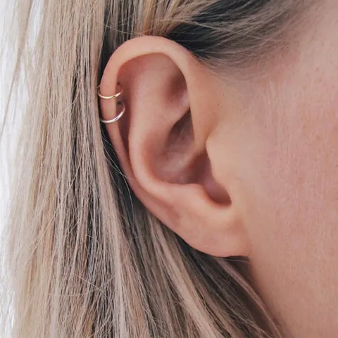 Minimalistische Edelstahl Doppelschichtige Ohrklemmen Ohne Piercing Helix Knorpel Clip-Ohrringe Für Damen Mode Schmuck