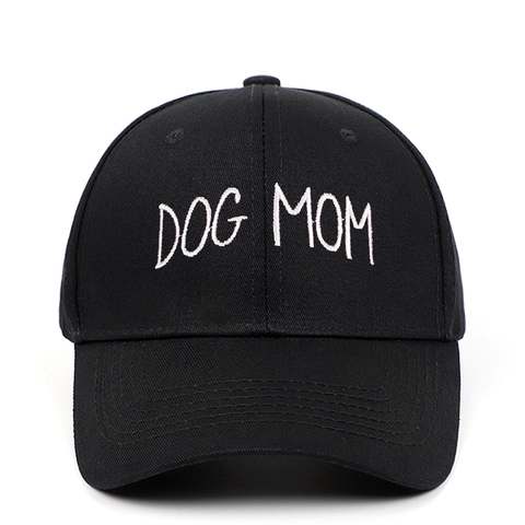 Dog Mom Embroidered Baseball Cap Cotton Twill Adjustable Strapback Hat Casual Outdoor Sun Protection Street Fashion Women