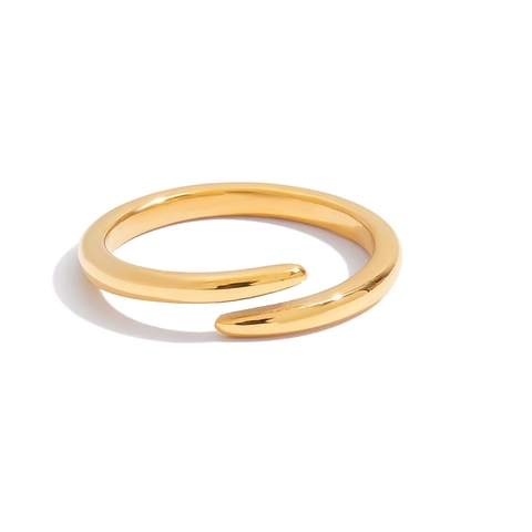 Minimalistische Verstellbare Ringe Für Damen 18K Vergoldeter Edelstahl Wasserdicht Hypoallergen Geometrischer Fingerschmuck