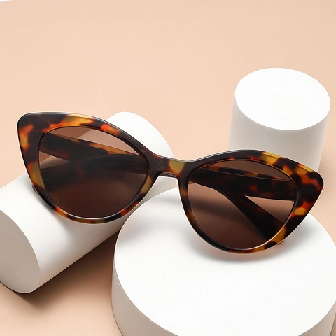 Cat-Eye-Sonnenbrille Für Damen Retro Mode UV400 Schutz PC Rahmen AC Verlaufsgläser Outdoor Reisen Punk Stil