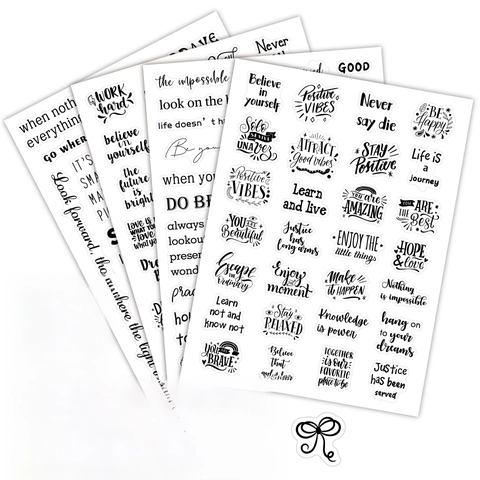 Adesivi Citazioni Ispiratrici PVC Trasparente Impermeabile Frasi Motivazionali Per Scrapbooking Laptop Diario Estetico