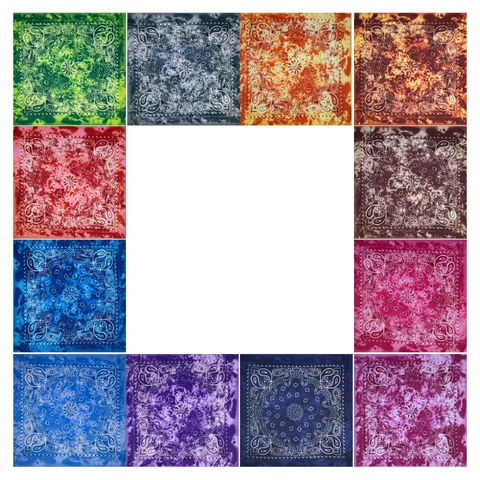Paisley Tie-Dye Bandana Polyester Headwrap Multipurpose Square Scarf Hip Hop Headscarf Riding Sports Biker Neck Kerchief