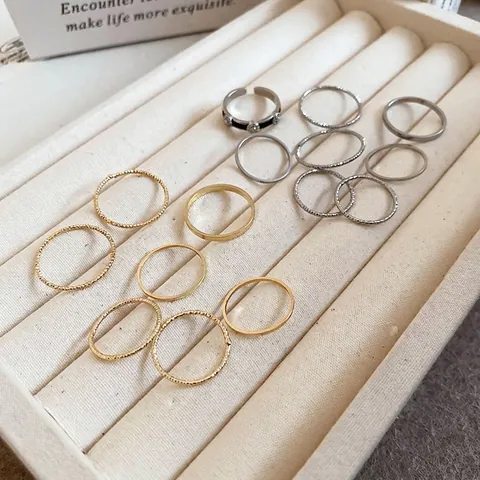 Minimalist Alloy Rings For Women Stacking Finger Ring Thin Smooth Twisted Texture Elegant Fashion Jewelry Accessory Gifts