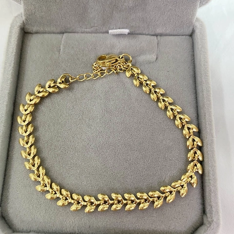 Collana Bracciale Spiga Di Grano Lisca Di Pesce Acciaio Inossidabile Placcato Oro Gioielli Di Moda Francese Per Donna Regolabile
