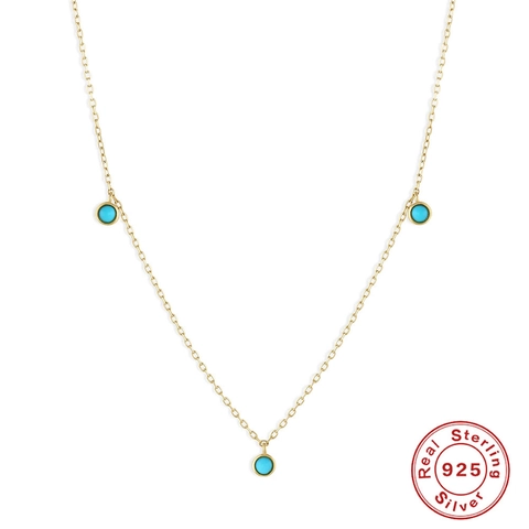 Collana In Argento Sterling 925 Da Donna Con Ciondolo In Zirconia AAAAA Perla Artificial E Turchese Gioielli Minimalisti A Serpente Elegante