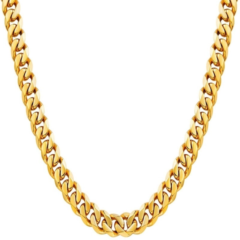 Stainless Steel Cuban Link Chain Necklace For Women Men Hip Hop Streetwear Versatile Jewelry Silver Gold Black Basic Neck Chain