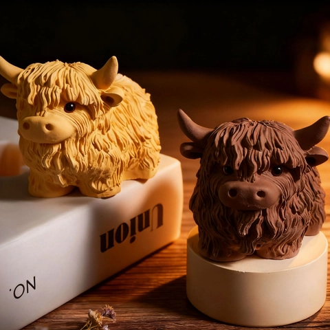 Καλούπι Σιλικόνης Αγελάδα Χάιλαντ DIY 3D Σχήμα Ζώου Για Χειροποίητο Αρωματικό Κερί Σαπούνι Γύψος Ρητίνη Ζαχαροπλαστική