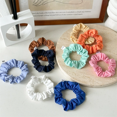 Elastic Cloth Scrunchie Solid Color Hair Tie Chic Ponytail Holder Soft Fabric Hair Accessories For Women