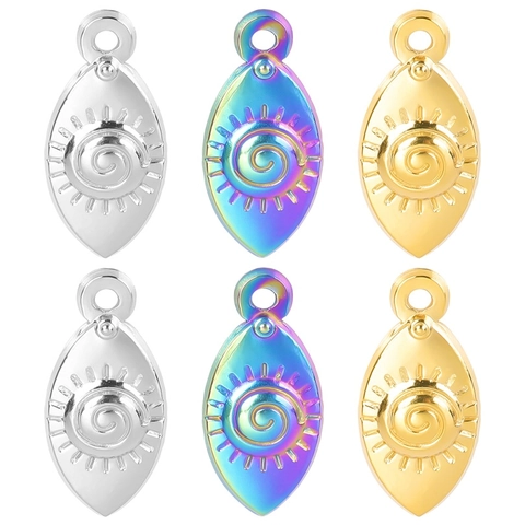 Collana Con Pendente Occhio Totem Sole A Spirale In Acciaio Inossidabile Gioielli Di Moda Per Donna