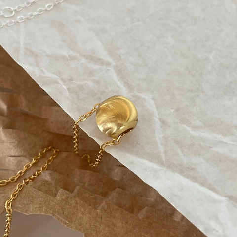 Minimalistische Halskette Aus 925 Sterling Silber Mit Rundem Kugel Bohnen Anhänger Schicker Schmuck Für Damen