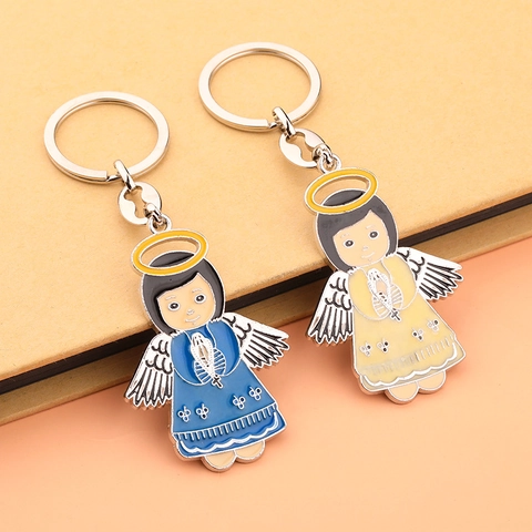 Kreativer Cartoon Engel Emaille Legierung Schlüsselanhänger Personalisierte Tasche Anhänger Auto Schlüsselring Zubehör Mode Schmuck Für Damen Herren Geschenk