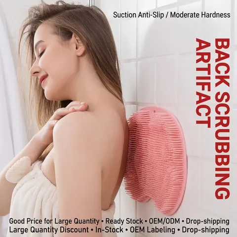 Siliconen Rugscrubber Voetmassage Mat Antislip Zuignappen Exfoliërende Douche Reinigingsborstel Met Ophanggat