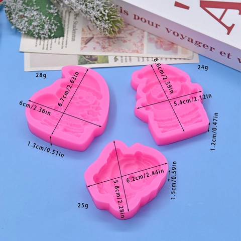 Weihnachtsmann Silikonform Rosa 3D DIY Backwerkzeug Für Kuchen Schokolade Mousse Kerze Handgefertigt Dekoration