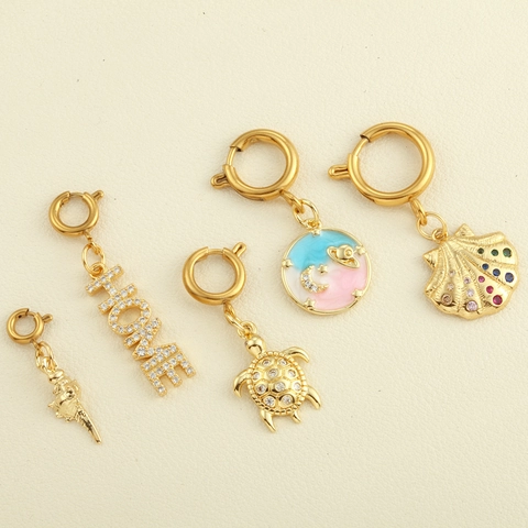 Spring Ring Clasp Jewelry Connector Stainless Steel Circular DIY Necklace Bracelet Making Finding 18K Gold Plated High Polished