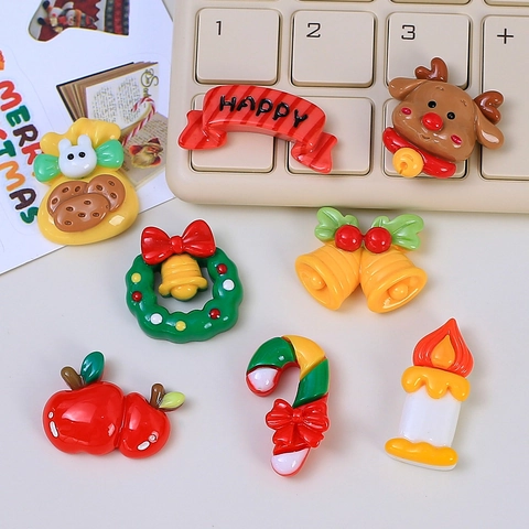 Accesorios Navidad Resina DIY Reno Corona Campana Dulces Para Decoración Funda Móvil Materiales Pegamento Crema