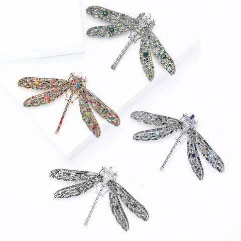 Vintage Legierung Strass Libelle Brosche Für Damen Leichter Luxus Exquisite Strickjacke Corsage Schmuck Exquisite Anzug Schmuck Anstecknadel