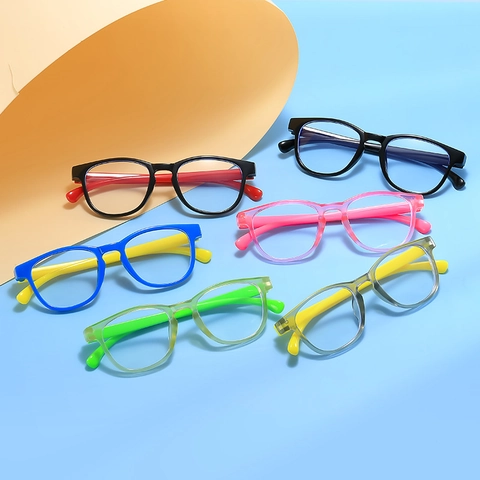 Kinderen Anti Blauw Licht Bril Plastic Frame Resin Lenzen Computer Bril Modieuze Brillen Voor Jongens Meisjes
