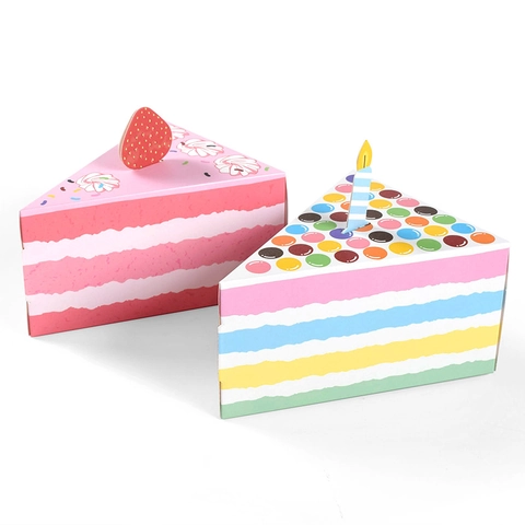 Kreative Dreieck Kuchenstück Form Süßigkeitenbox Niedliche Papier Geschenkverpackung Box Für Geburtstag Party Hochzeit Kinder Geschenk