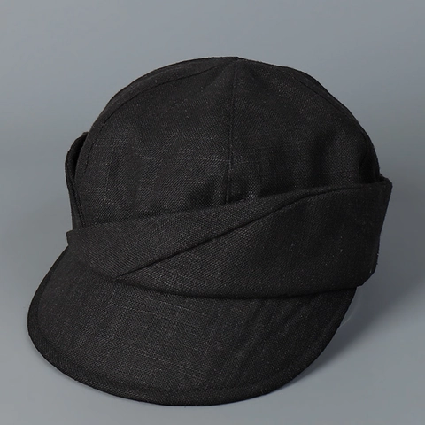 Gorra De Vendedor De Periódicos De Algodón Y Lino Para Mujer Transpirable Plegable Retro Color Sólido Protección Solar Ligera