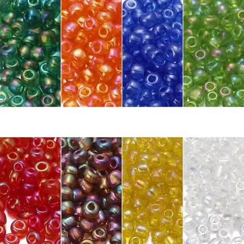 Glas-Saatperlen Irisierende Runde Lose Zwischenperlen Für DIY-Schmuckherstellung Armband Halskette Handwerk Stickerei