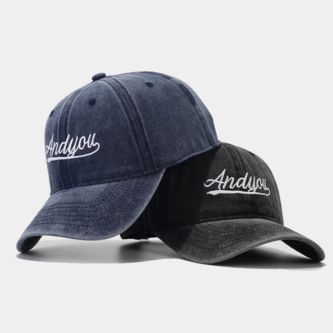 Casquette De Baseball En Coton Lavé Vintage Rétro Broderie De Lettres Chapeau De Soleil Ajustable Unisexe