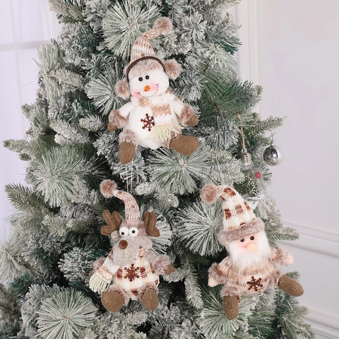 Addobbi Natalizi Da Appendere Peluche Lavoro A Maglia Pupazzo Di Neve Renna Babbo Natale Bambole Decorazioni Per Albero