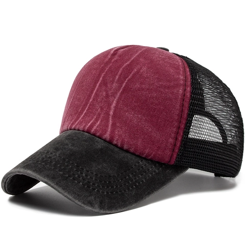 Gorra Trucker De Algodón Lavado Malla Transpirable Estilo Retro Vintage Ajustable Protección Solar Exterior Para Hombres Y Mujeres
