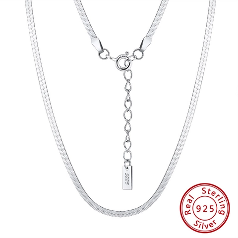 925 Sterling Silber Klinge Schlangenkette Halskette Für Damen Minimalistisch Vergoldet Flach Choker Täglich Mode Schmuck Zubehör