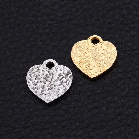 Ciondoli A Cuore In Acciaio Inossidabile Martellato Per Creazione Gioielli DIY Pendenti A Cuore In Metallo
