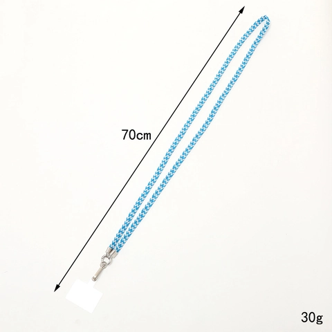 Gradient Braided Crossbody Phone Lanyard Anti-Lost Long Shoulder Strap Woven Polyester Cotton Cord With Patch Metal Clip