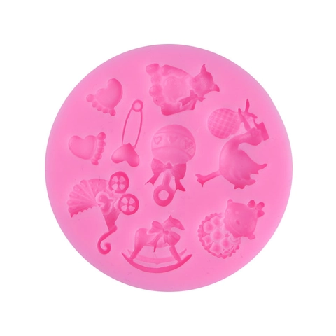 Ronde Siliconen Cake Vormen Baby Shower Thema Fondant Chocolade Bakgereedschap Voor DIY Cupcake Decoratie Sugarcraft