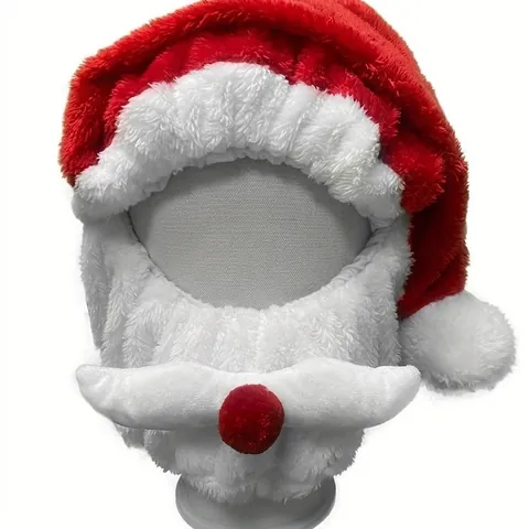 Santa Claus Motorradhelm Überzug Plüsch Rot Weiß Lustige Weihnachtsdekoration Outdoor Radfahren Feiertagsausrüstung