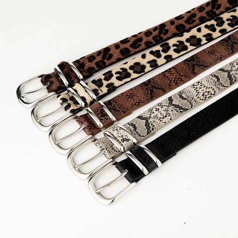Dames Riem PU Leer Luipaard Slang Dierenprint Legering Gesp Dubbele Ring Western Chic Mode Accessoire