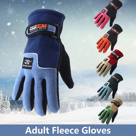 Guantes De Forro Polar De Invierno Hombre Mujer Ciclismo Al Aire Libre -20 A Prueba De Clima Cortavientos Cálido Grueso