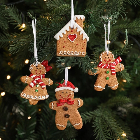 Decorazioni Appese Albero Natale Omino Pan Zenzero Casa Resina Pendente Festa Casa Cartone Animato
