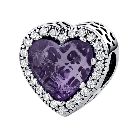 Herz Charm Perle Versilbert Kupfer Mit Zirkonia Synthetischer Edelstein DIY Schmuck Zubehör Für Armband Hohl Aus