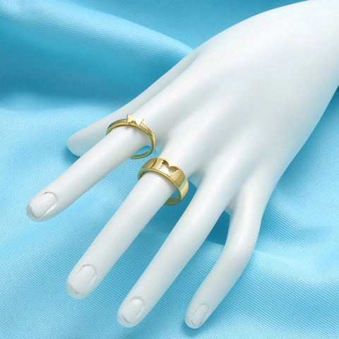 Minimalistisch Kupfer Vergoldet Offen Ring Für Damen Schmetterling Blitz Flugzeug Hohl Einstellbar Geometrisch Mode Schmuck Fingerring Geschenk